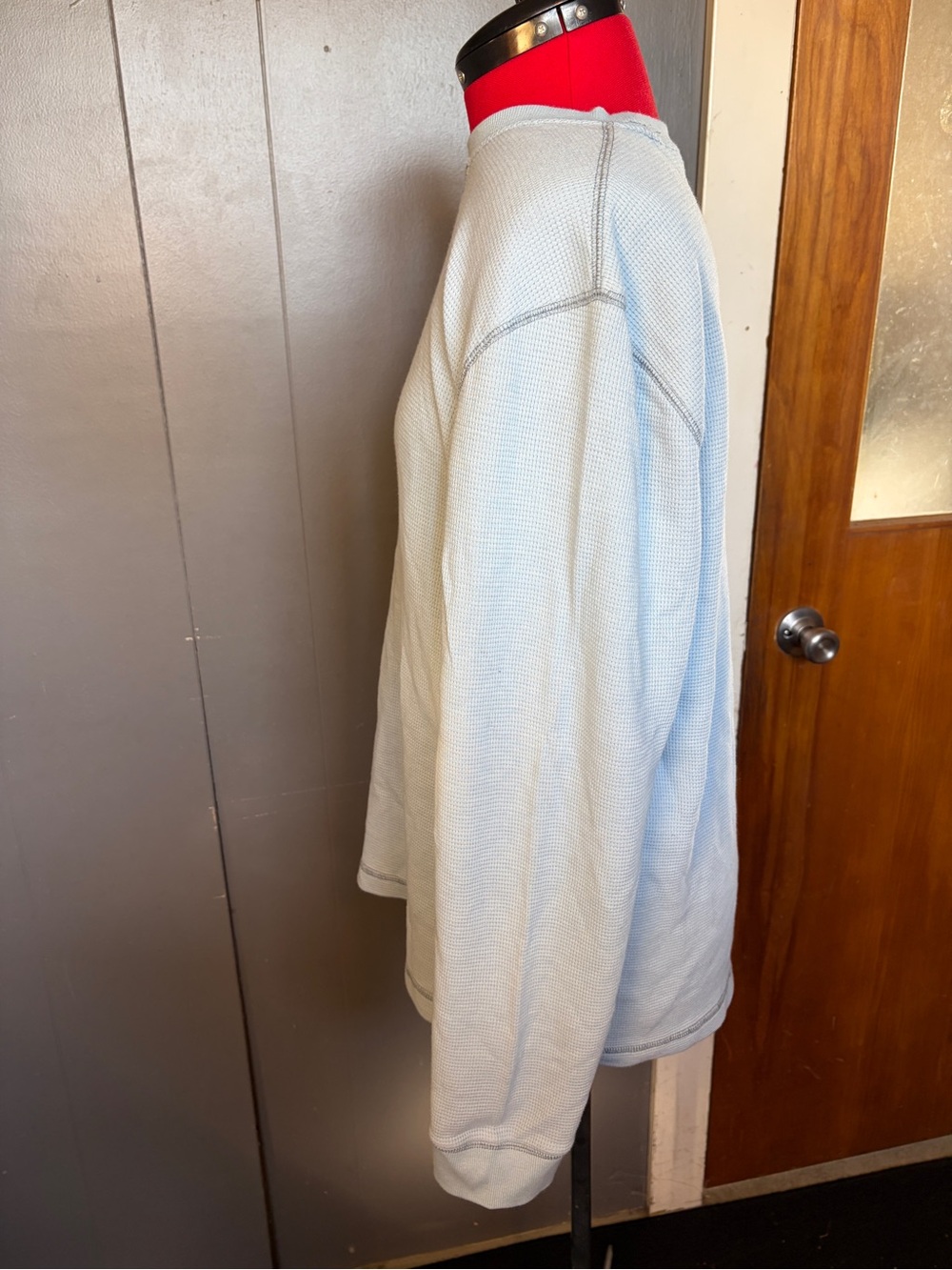 Eddie Bauer Light Blue Long-Sleeve Waffle Thermal Shirt - Picture 4 of 8